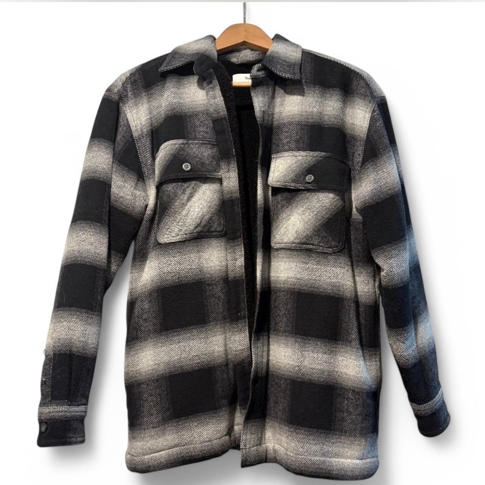 Black and Gray Plaid Jacket